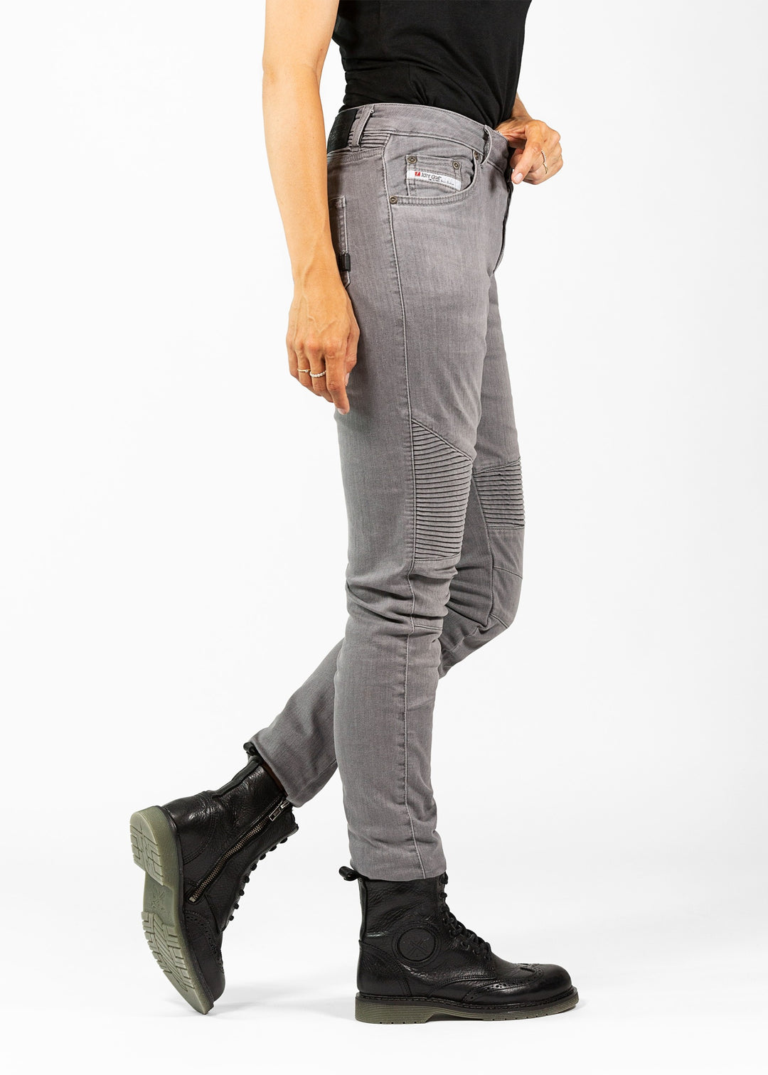 Betty Biker Jeans Estilo Desgastado - Ridejohndoe