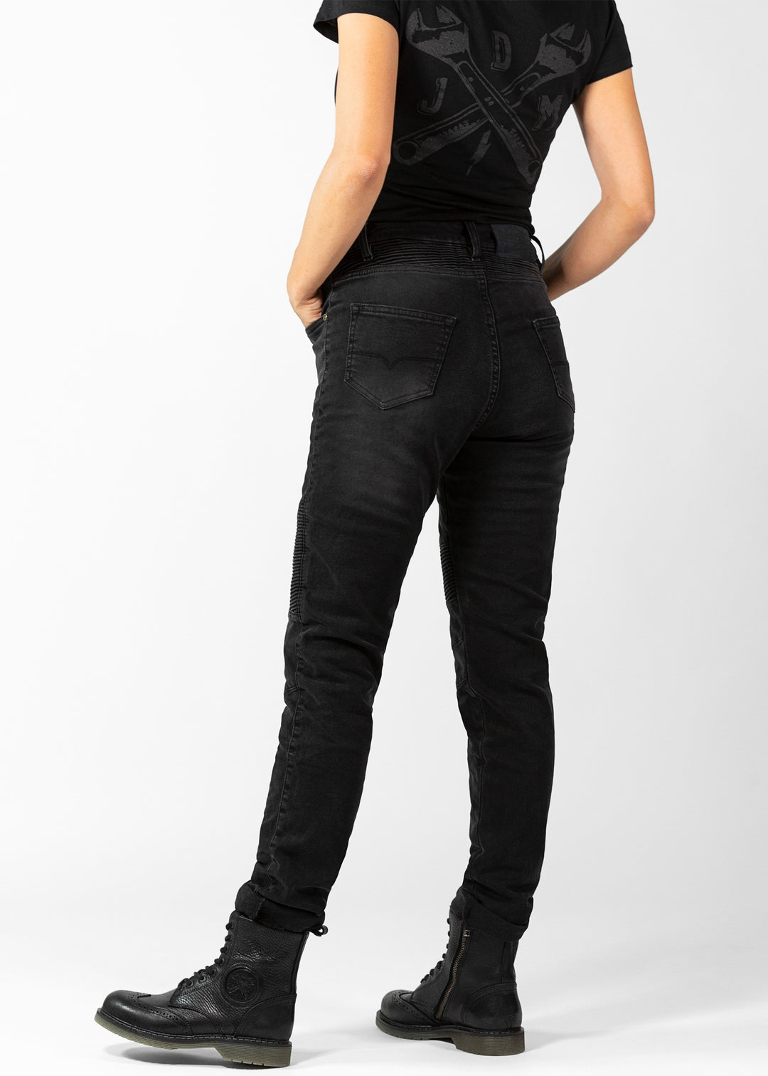 Betty Biker Jeans Estilo Desgastado - Ridejohndoe