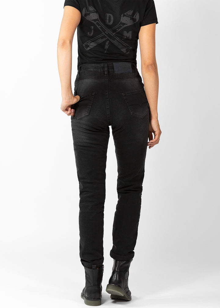 Betty Biker Jeans Estilo Desgastado - Ridejohndoe