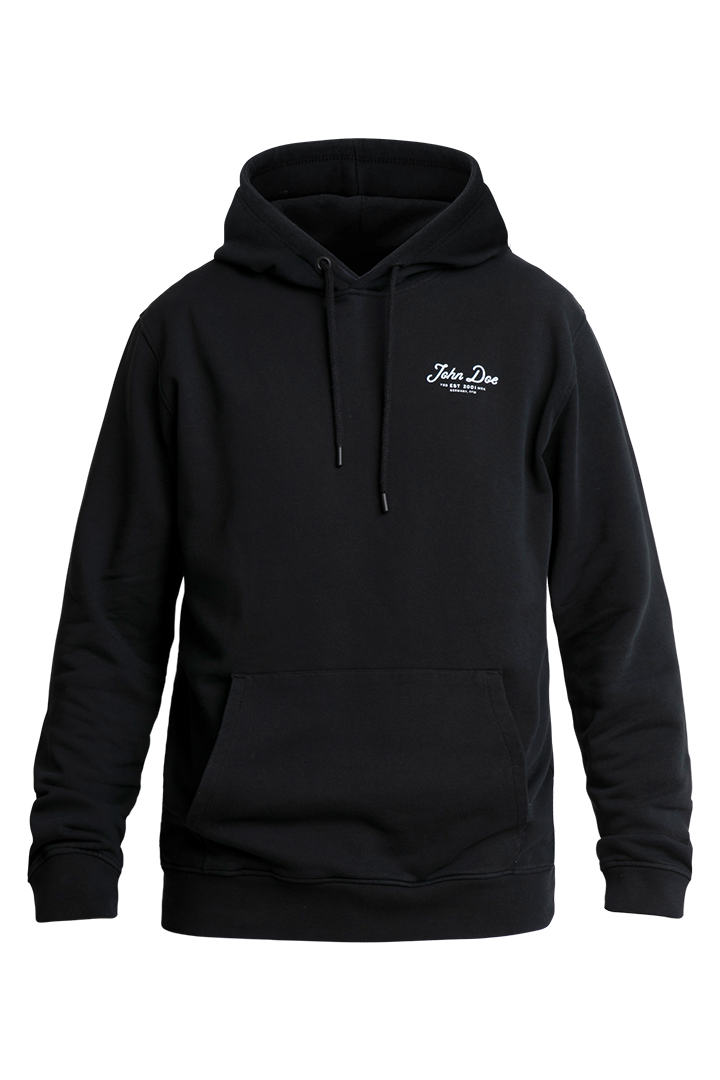 Hoodie JD Lettering Black - Ridejohndoe