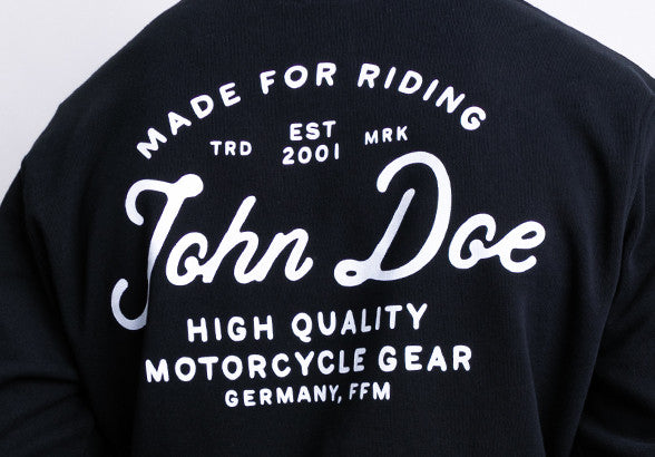 Hoodie JD Lettering Black - Ridejohndoe