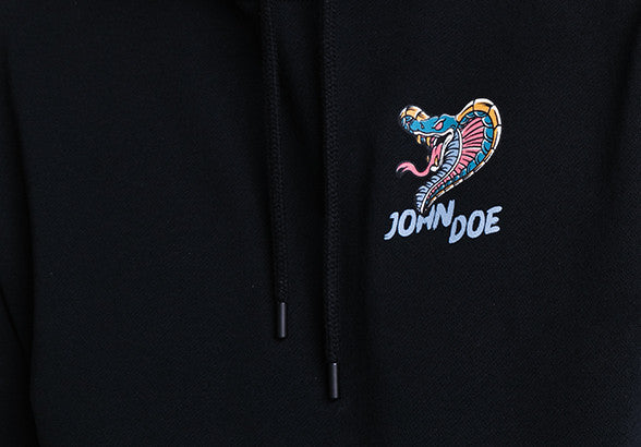 Hoodie Snake II Black - Ridejohndoe