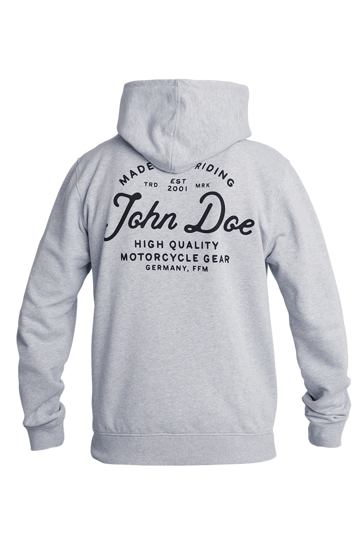 Hoodie JD Lettering Grey - Ridejohndoe