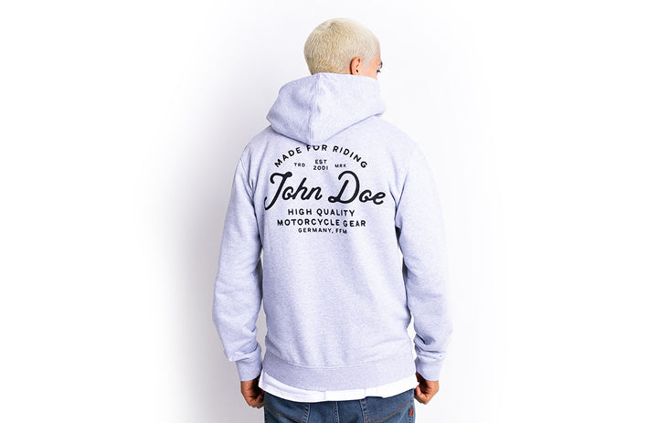 Hoodie JD Lettering Grey - Ridejohndoe