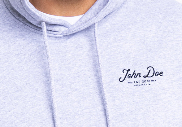 Hoodie JD Lettering Grey - Ridejohndoe