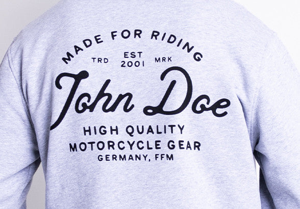 Hoodie JD Lettering Grey - Ridejohndoe