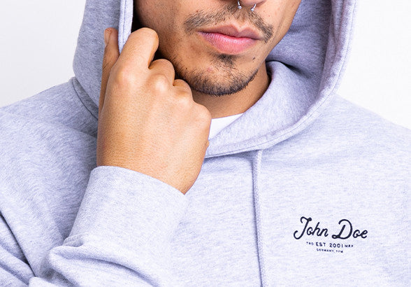 Hoodie JD Lettering Grey - Ridejohndoe