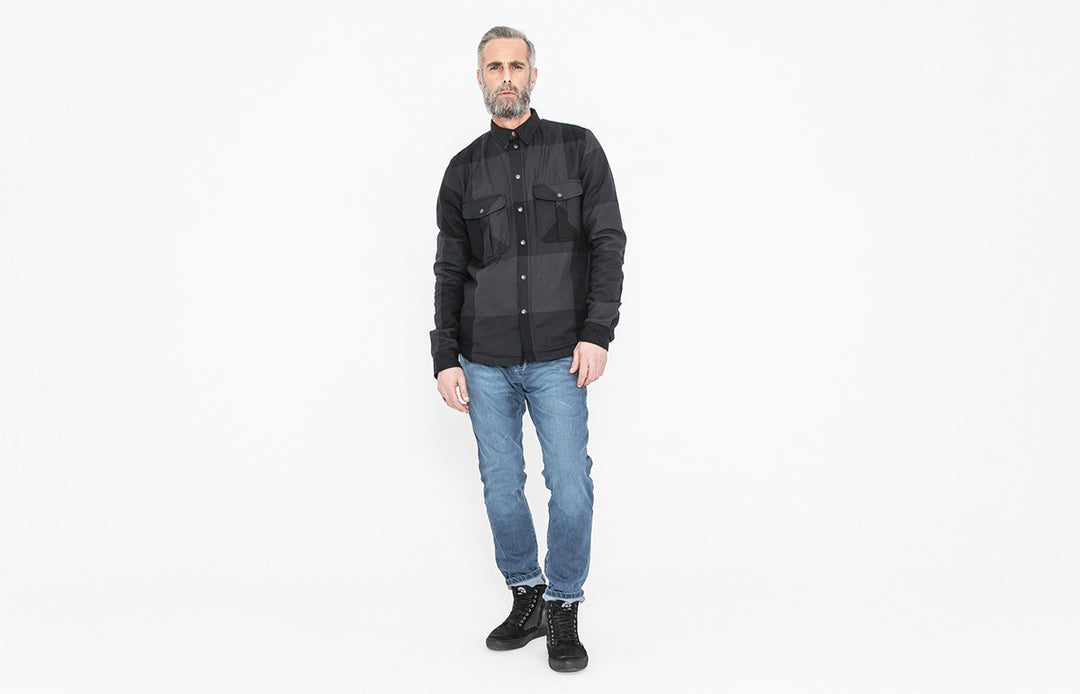 Motoshirt Grey/Black Big Block - Ridejohndoe