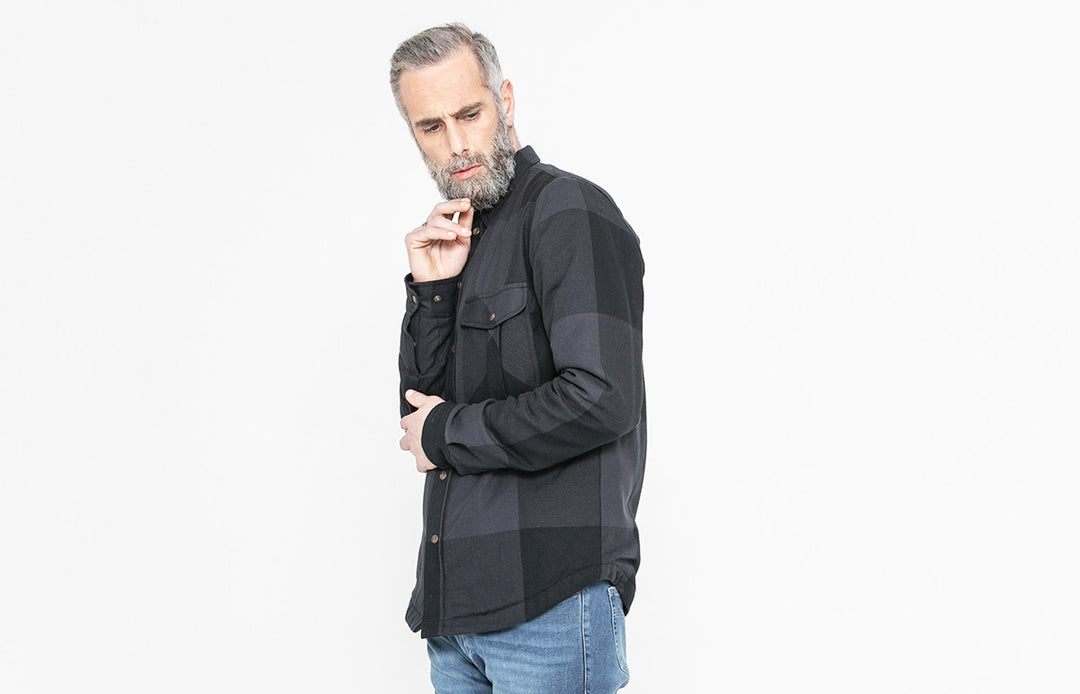 Motoshirt Grey/Black Big Block - Ridejohndoe