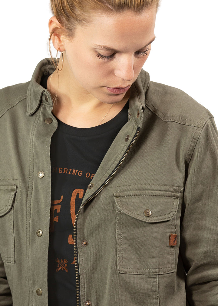 Motoshirt Women Olive - Ridejohndoe
