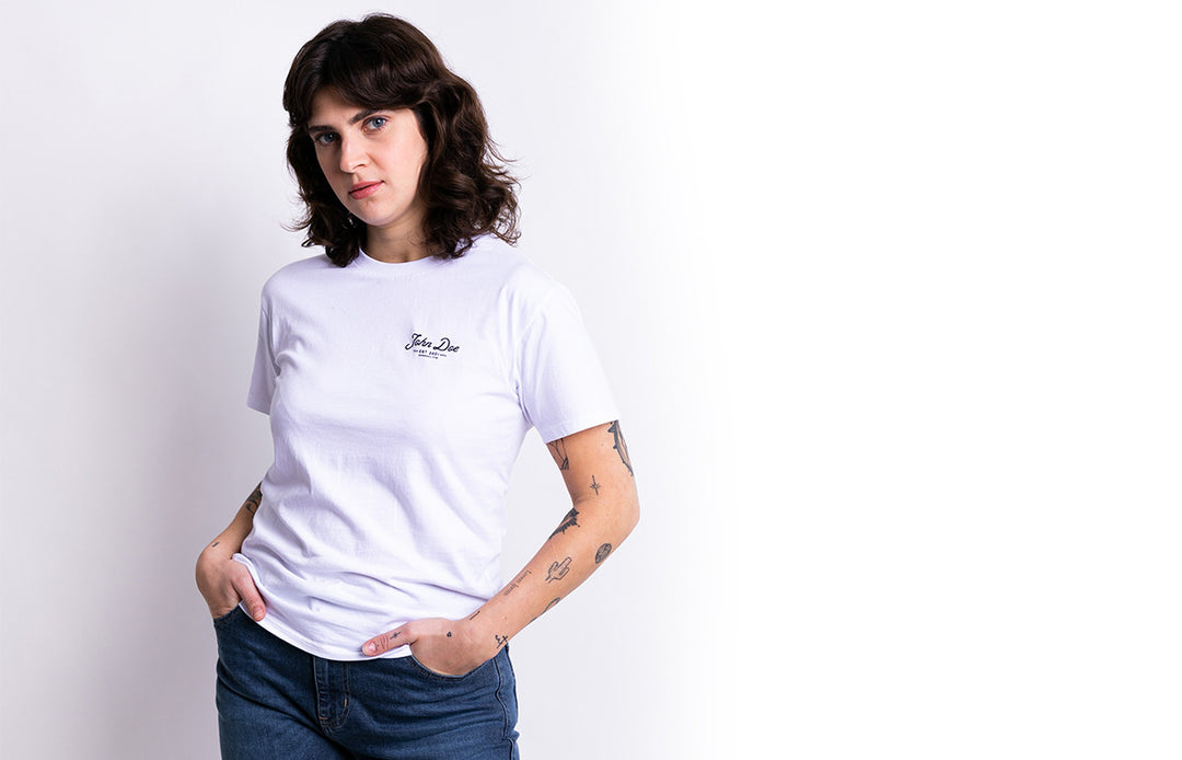 T-Shirt Women JD Lettering White