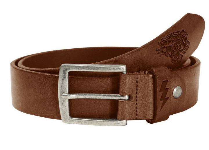 John Doe Leather Belt Tiger Dark Cognac